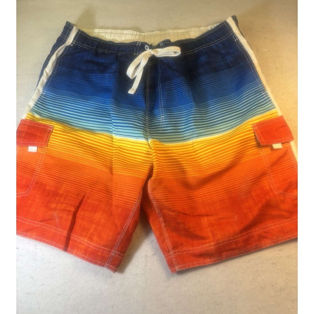 Wave Zone Swim Trunks With Pockets Mens XL‎ Mesh Inside Key Pouch Tie Front